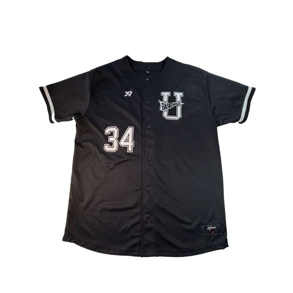 Katana Baseball U Japan Jersey #34 Adult Large Black Tokyo Made